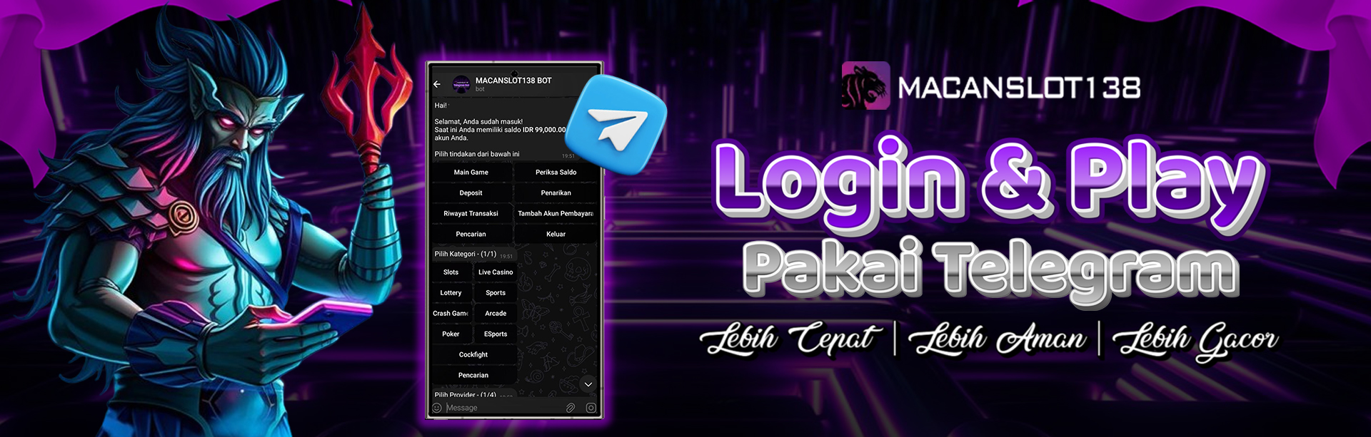 LOGIN & PLAY PAKAI TELEGRAM